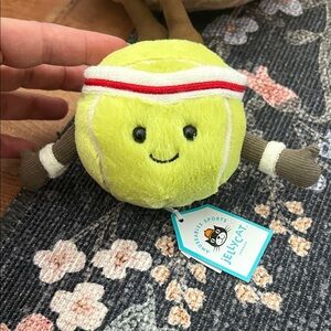 Jellycat Tennis Ball Plush with Red-Trim Headband